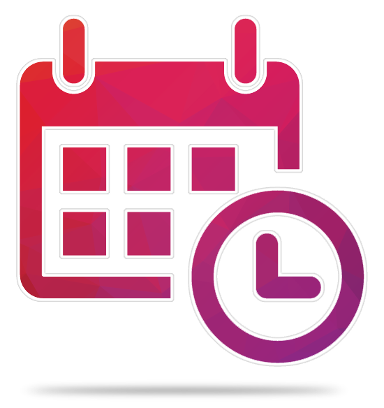 calendar and clock icon demonstrating 24 7 365 availability